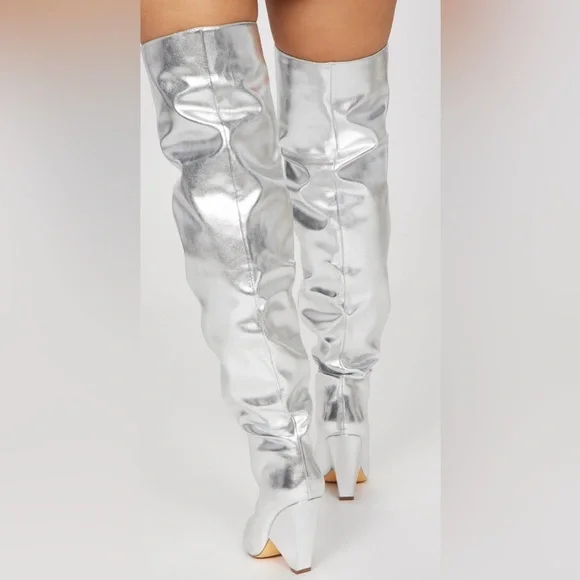 Silver Women's Boots - Picture 2 of 9